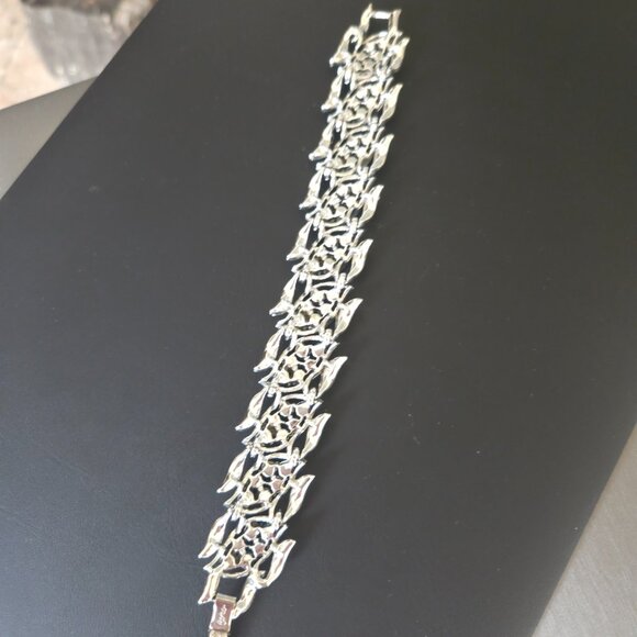 Vintage Coro Blue AB Rhinestone Bracelet - Picture 7 of 8